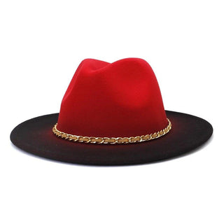 Red Gradient Fedora with chain - Accessorizmee