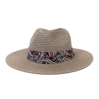 Straw Hat with band- gray - Accessorizmee
