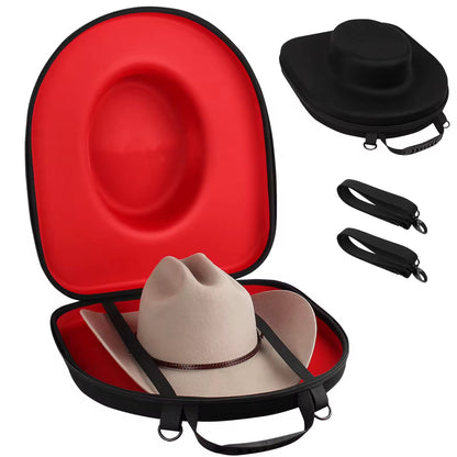 Hat Box for Travel-Crush Proof Hat Travel Case for Cowboy Hats Holder Storage Box Organizer Cap Carrier with Adjustable Carry Strap