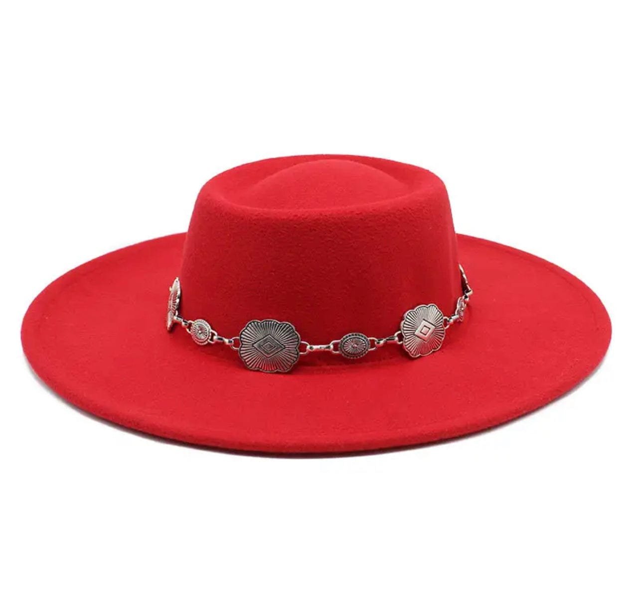 Ballad Round Wide Brim chain Fedora - Accessorizmee