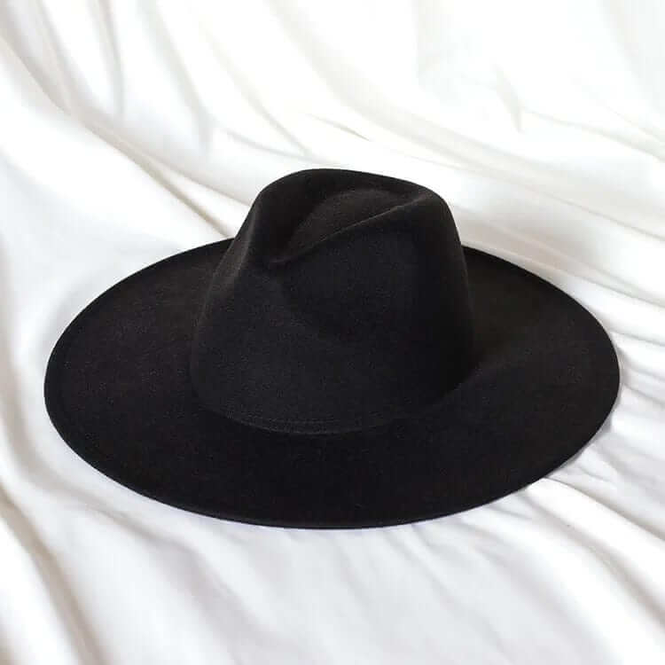 Black Wide Brim Fedora - Accessorizmee