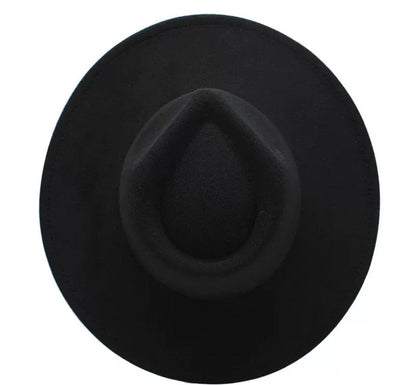 Black Wide Brim Fedora - Accessorizmee