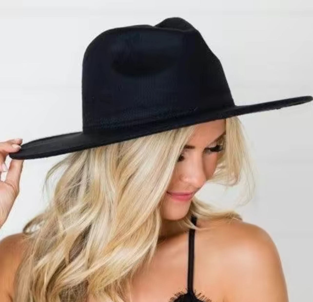 Black Wide Brim Fedora - Accessorizmee