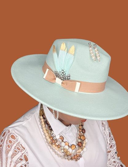 Bow Tie Fedora - vanilla mint - Accessorizmee