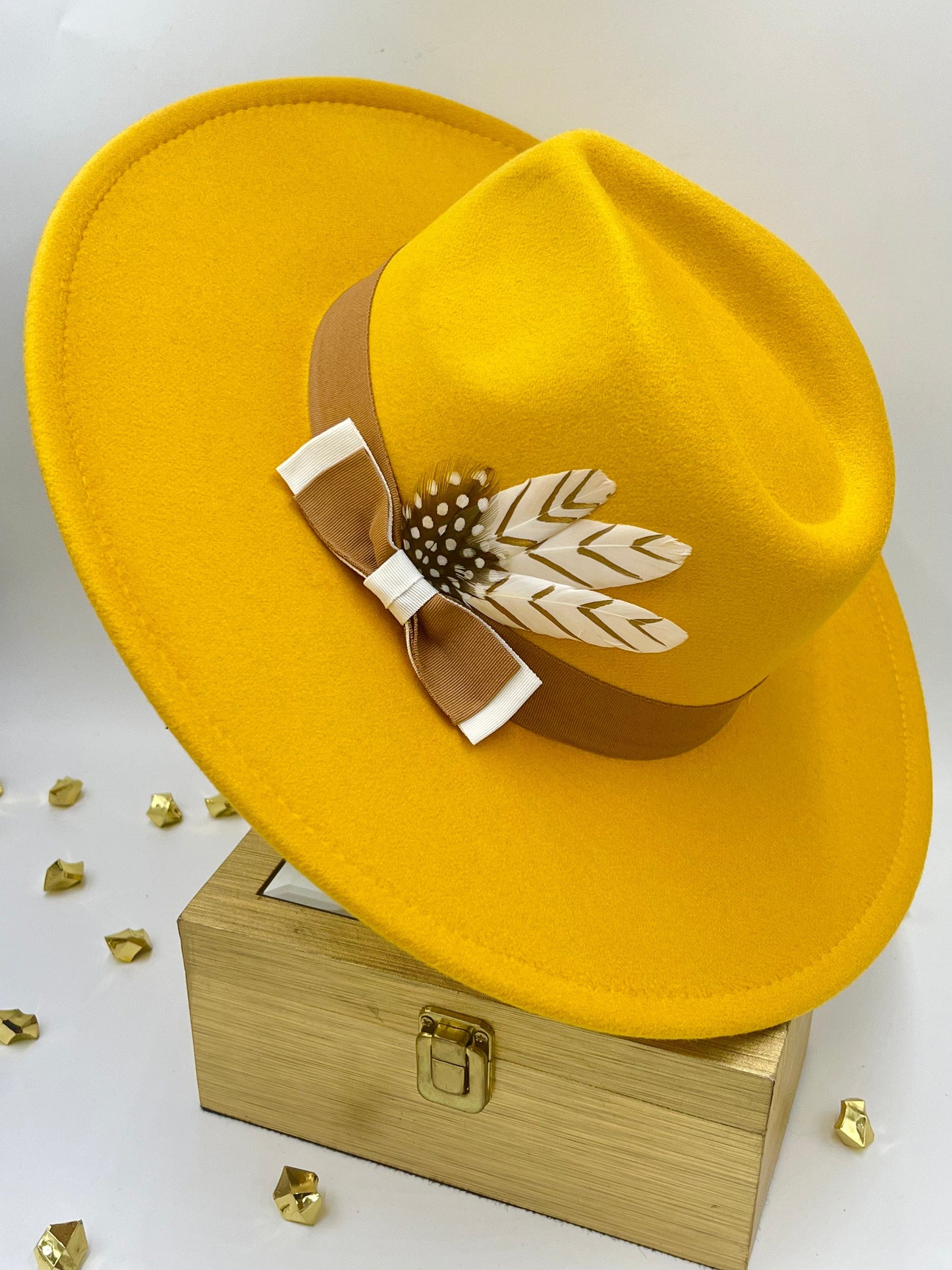 Luxury Fedora -Mustard - Accessorizmee