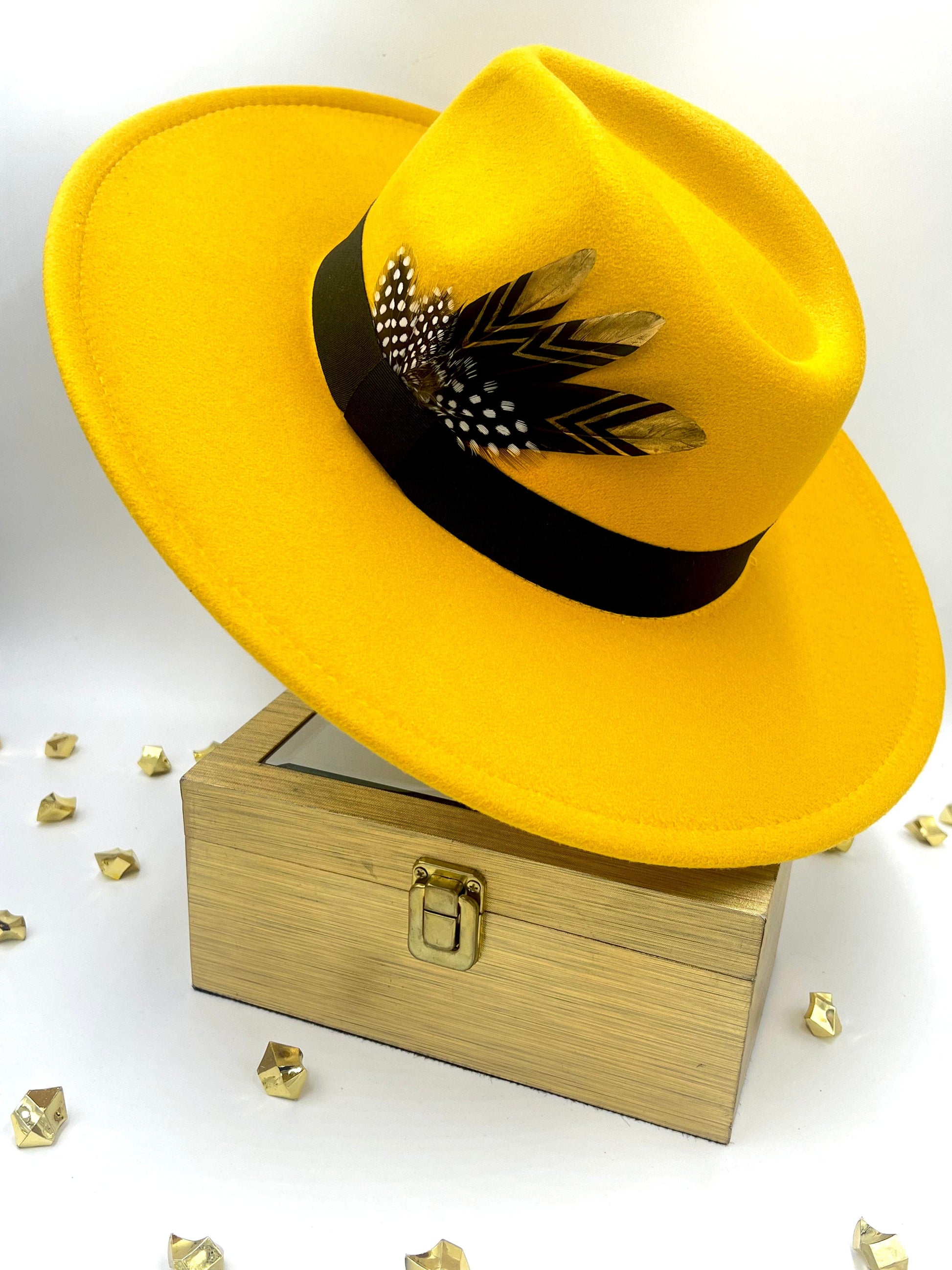 Luxury Fedora -Black&Yellow - Accessorizmee