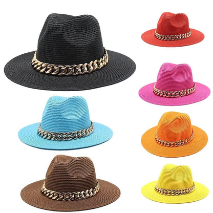 light Weight Straw chain Hat - Accessorizmee