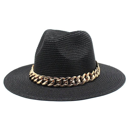 light Weight Straw chain Hat - Accessorizmee