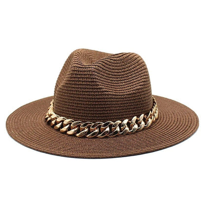 light Weight Straw chain Hat - Accessorizmee