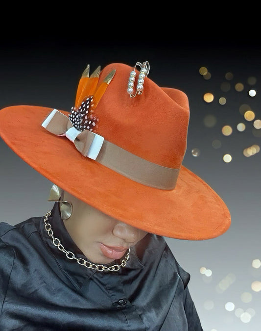 Luxury Fedora -Orangegold - Accessorizmee