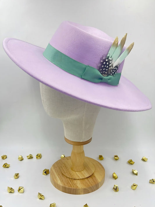 Luxury Round Fedora -lavender - Accessorizmee