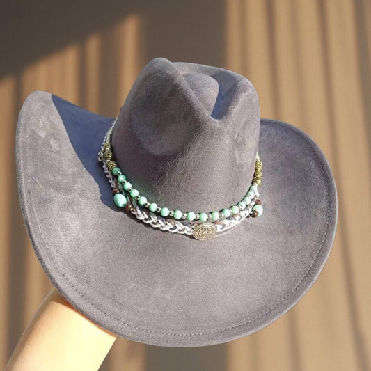 Never lose premium Suede Cowboy Hat- Gray - Accessorizmee