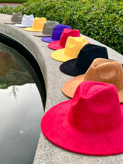 Premium Suede lux Fedora-no band - Accessorizmee