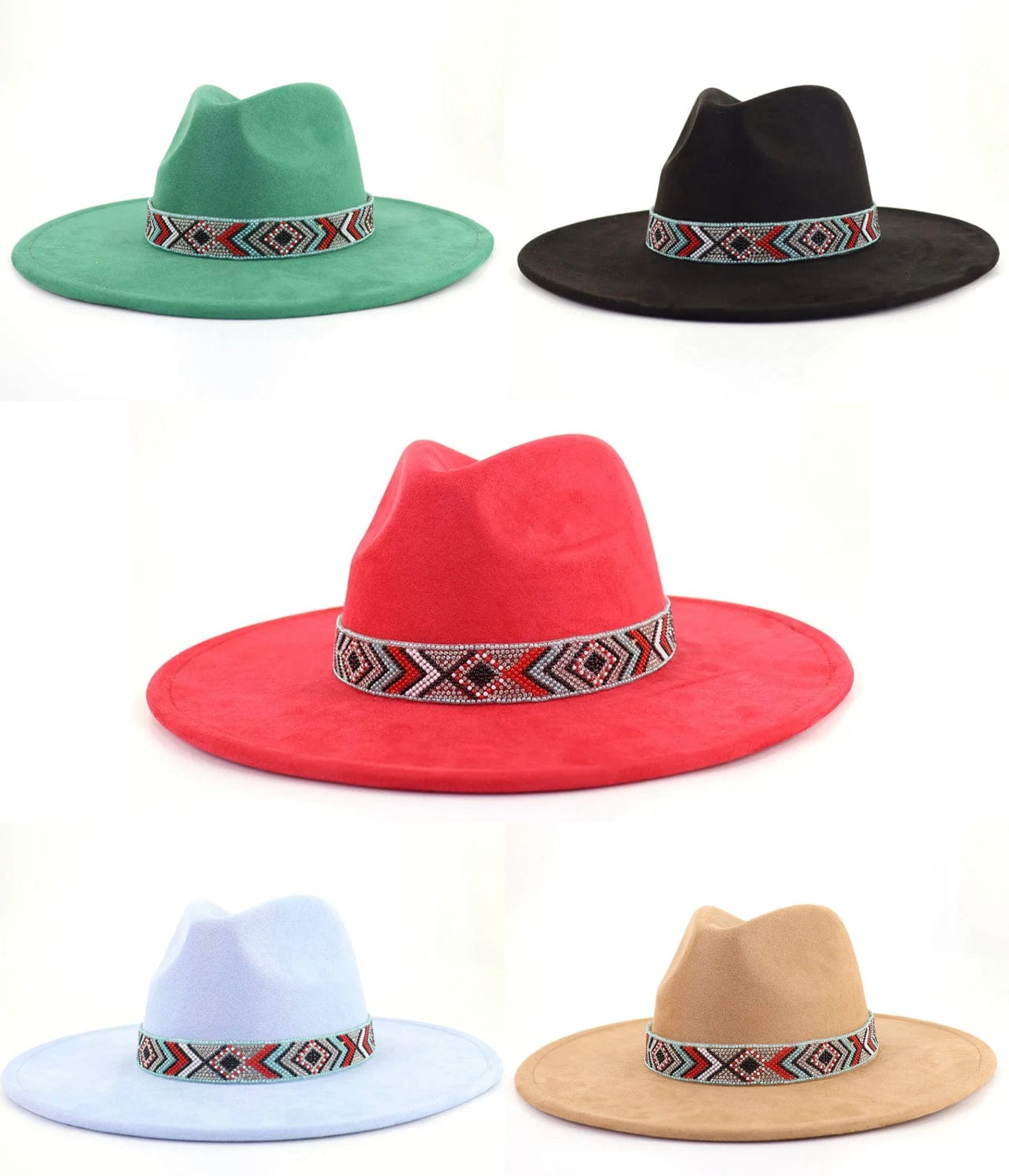 Premium Tribal Suede Fedora - Accessorizmee