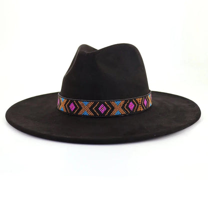 Premium Tribal Suede Fedora - Accessorizmee