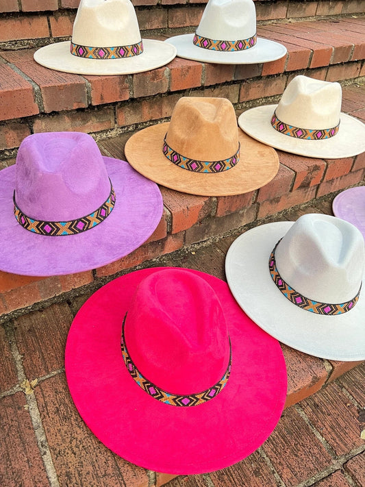 Premium Tribal Suede Fedora - Accessorizmee