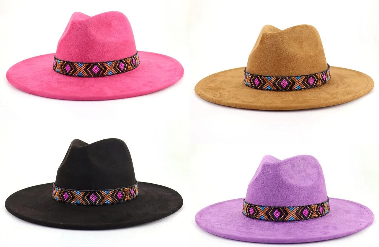 Premium Tribal Suede Fedora - Accessorizmee