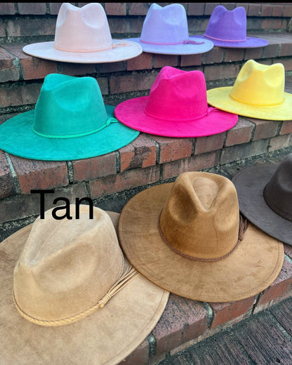 Premium Vegan Tribal Suede Fedora - Accessorizmee