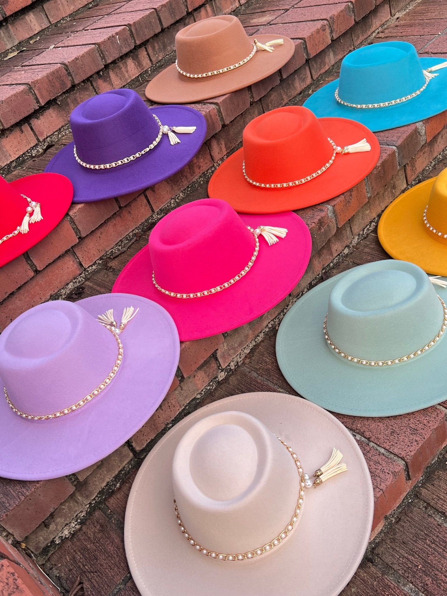 Round Wide Brim Fedora-Pearl - Accessorizmee