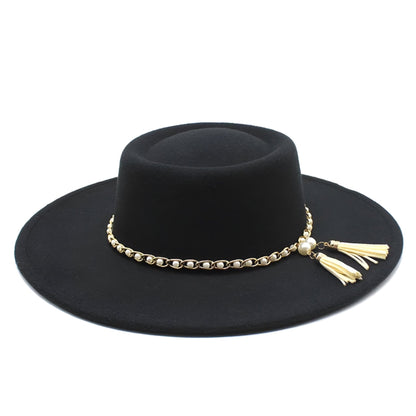 Round Wide Brim Fedora-Pearl - Accessorizmee