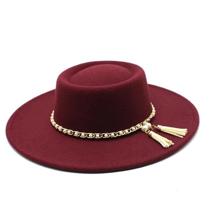 Round Wide Brim Fedora-Pearl - Accessorizmee