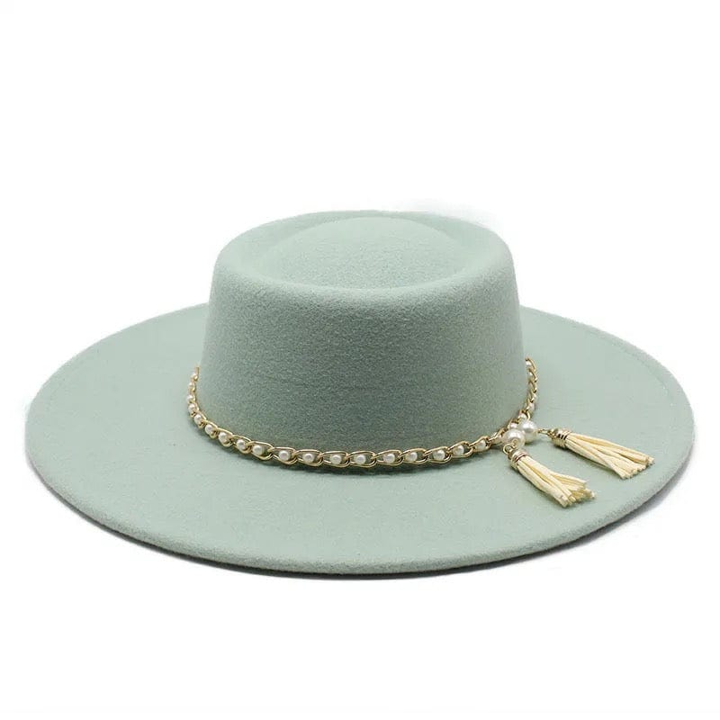 Round Wide Brim Fedora-Pearl - Accessorizmee