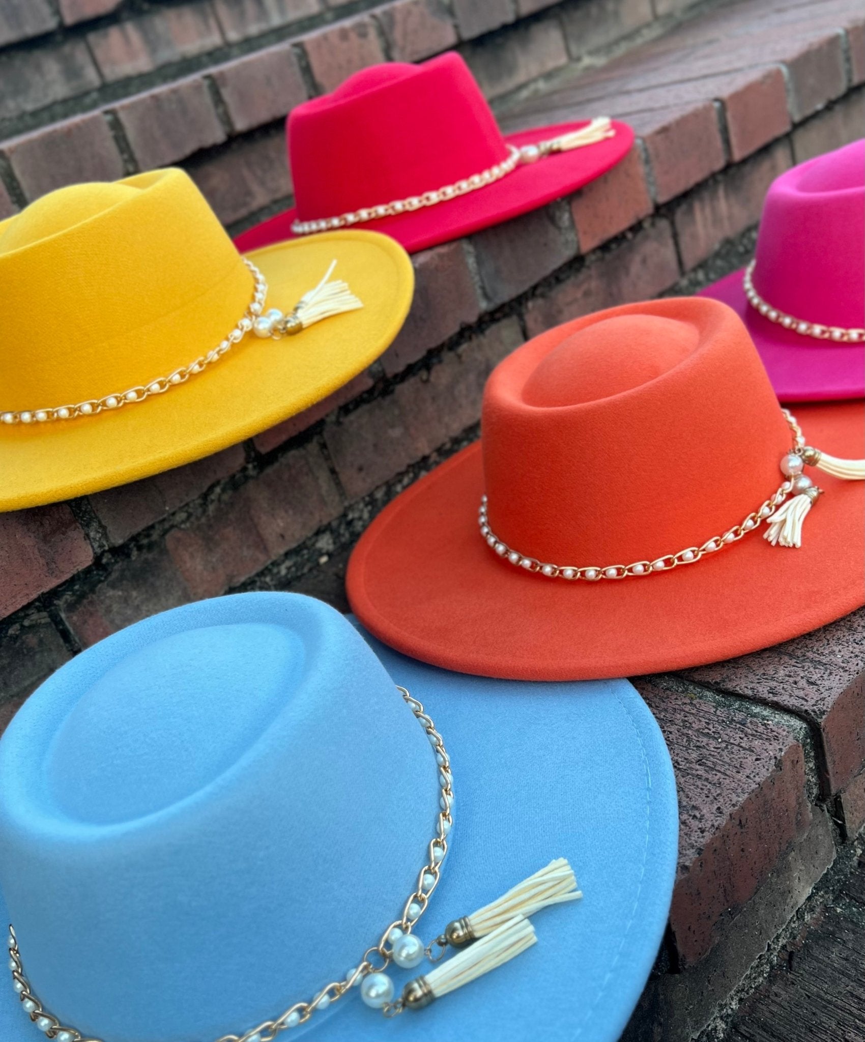 Round Wide Brim Fedora-Pearl - Accessorizmee