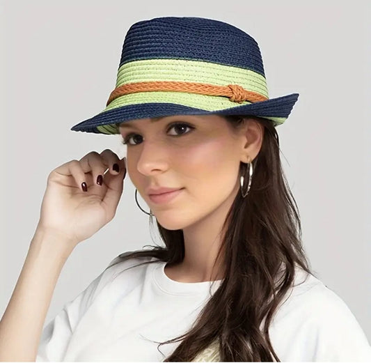 Straw Jazz Fedora-green - Accessorizmee