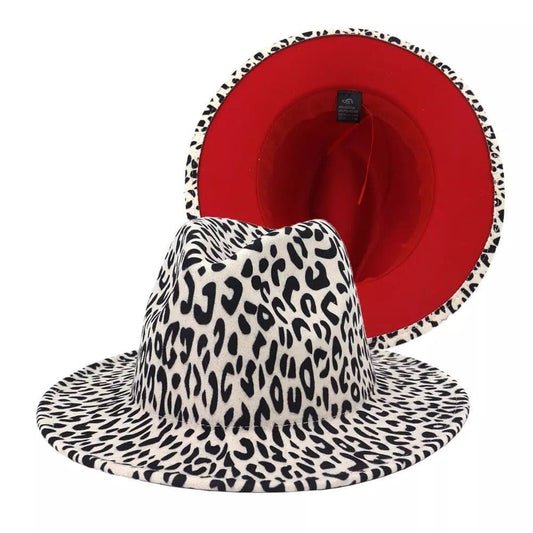 White leopard Fedora - Accessorizmee