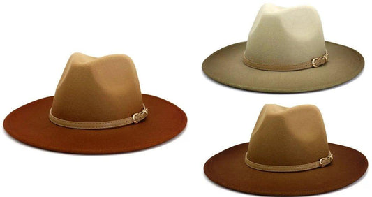 Wide Brim Gradient Fedora - Accessorizmee