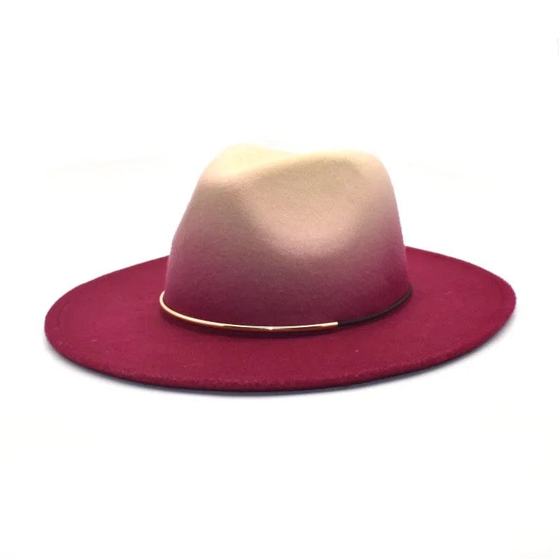 Wide Brim Gradient Fedora- Plum - Accessorizmee