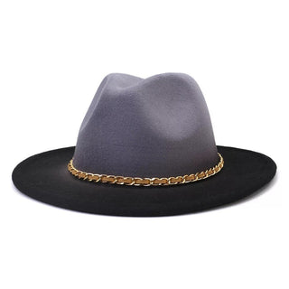 Gray Gradient Fedora with chain.
