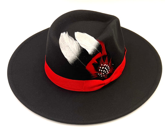 Bow Tie Fedora -black silver - Accessorizmee