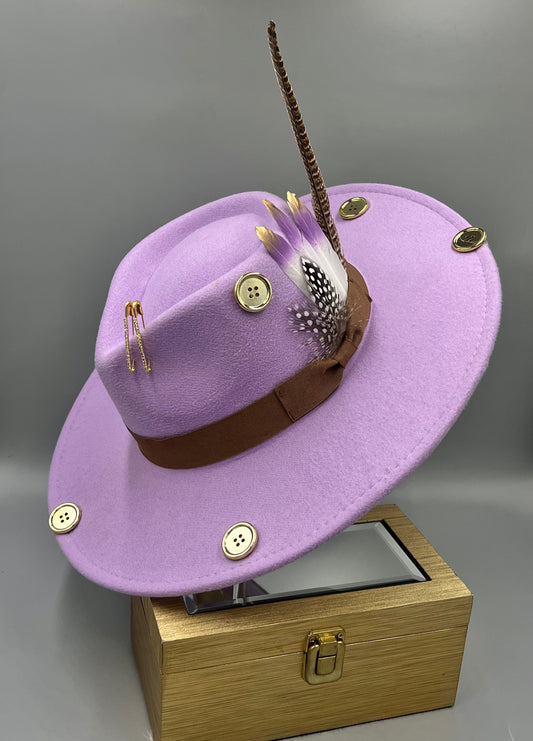 Bow Tie Fedora -Purple heart - Accessorizmee